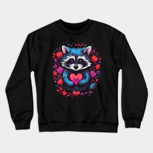 Raccoon Valentine Day Crewneck Sweatshirt